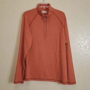 Tommy Bahama Orange Quarter Zip  Sweater Large Casual
